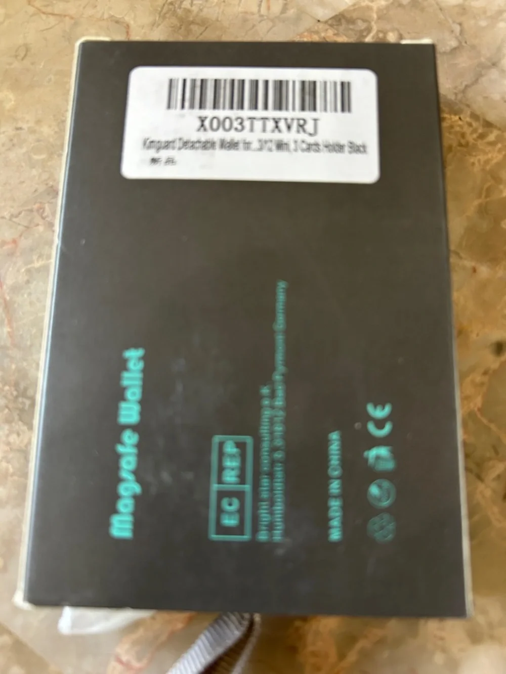 Magsafe Wallet - Black with Teal Text